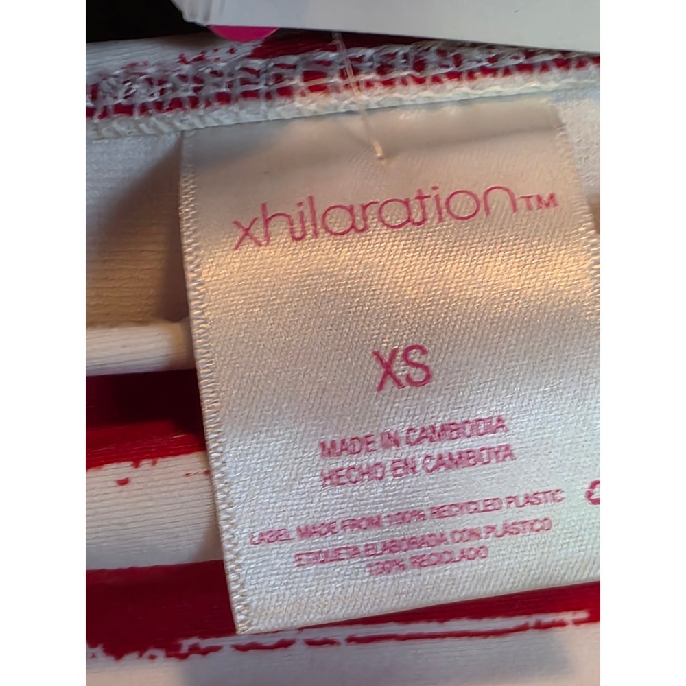 Xhilaration Red White Blue Striped Strappy Bikini Bottom XS 533052 Distressed - Picture 5 of 10